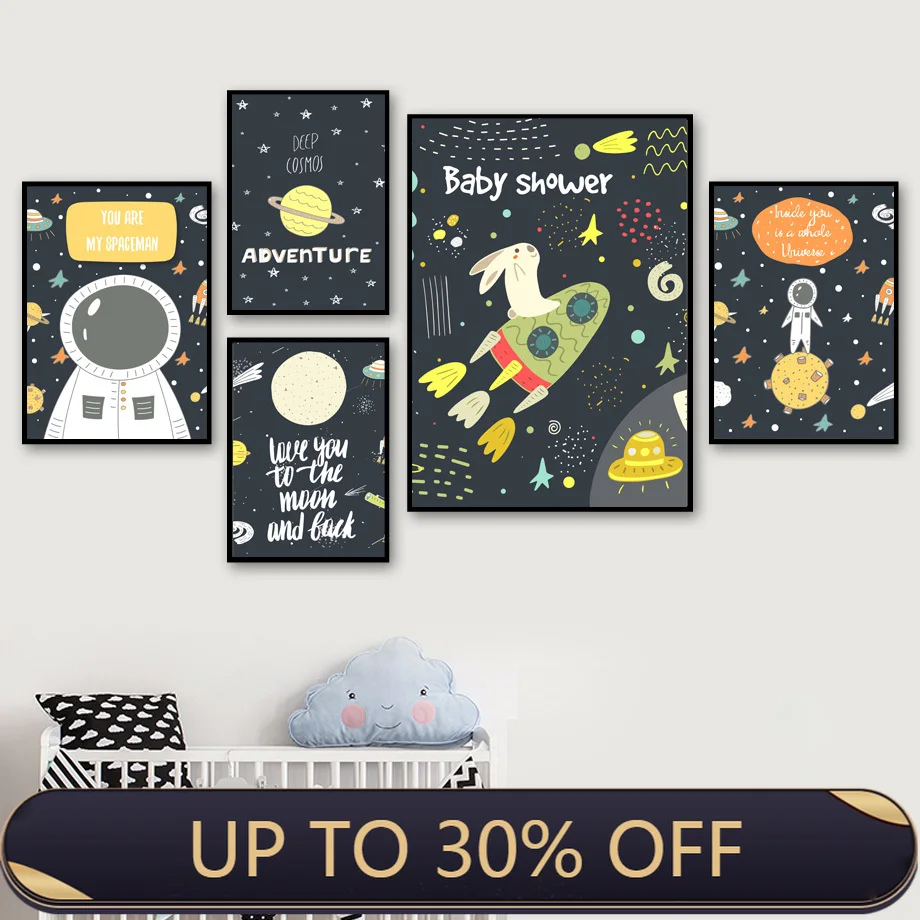 Cosmos Planet Moon Star Spaceman Rocket Wall Art Canvas Painting Nordic Posters And Prints Wall Pictures For Kids Room Decor
Cosmos Planet Moon Star Spaceman Rocket Wall Art Canvas Painting Nordic Posters And Prints Wall Pictures For Kids Room Decor
