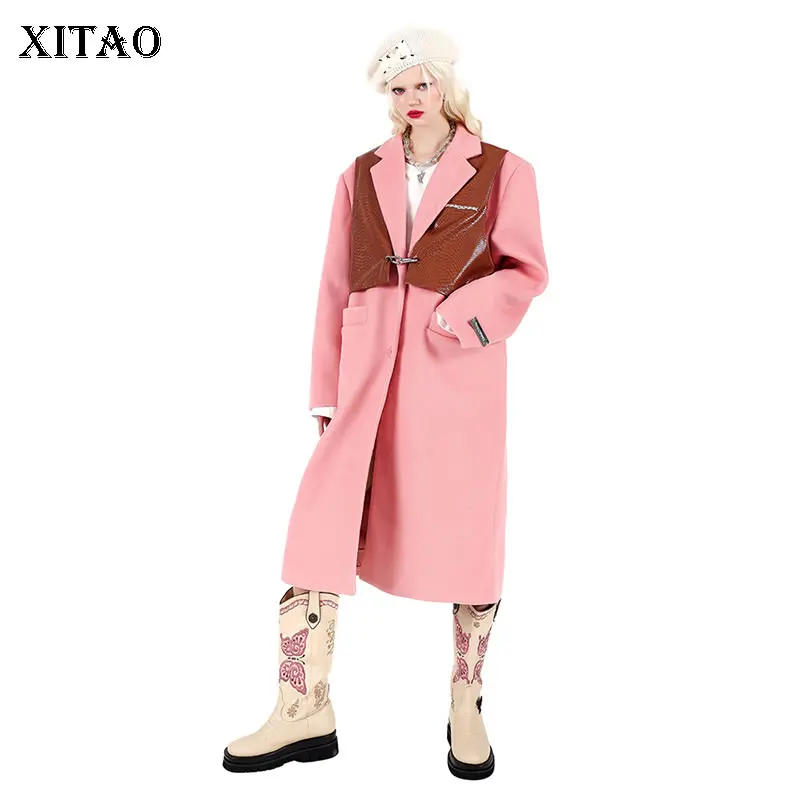 XITAO, новинка, Женское шерстяное пальто, контрастный цвет, комбинированный жилет из искусственной кожи, имитация двух предметов, 2021, модная, и...
XITAO, новинка, Женское шерстяное пальто, контрастный цвет, комбинированный жилет из искусственной кожи, имитация двух предметов, 2021, модная, и...