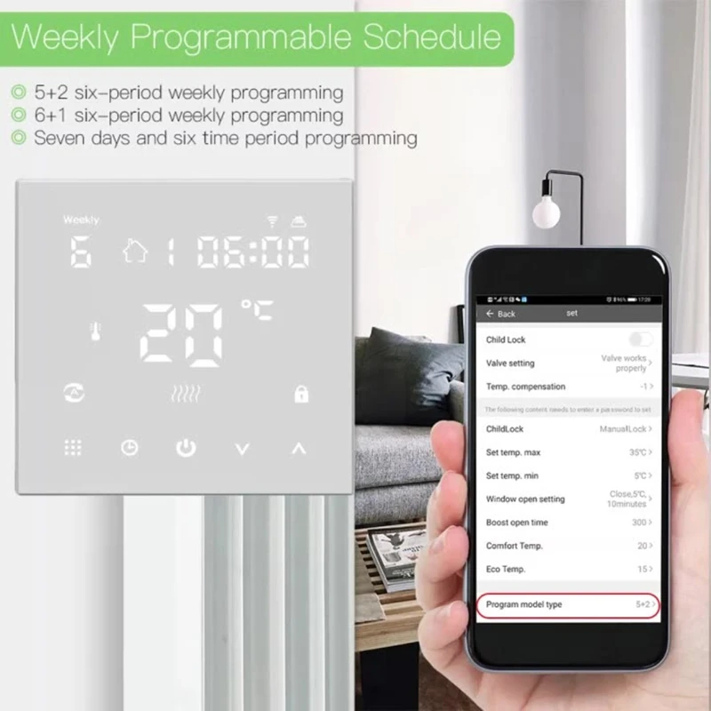 Wifi Underfloor Room Thermostat Water Gas Boiler Electric Floor Heating APP Remote Touch Screen Temperature Controller
Wifi Underfloor Room Thermostat Water Gas Boiler Electric Floor Heating APP Remote Touch Screen Temperature Controller