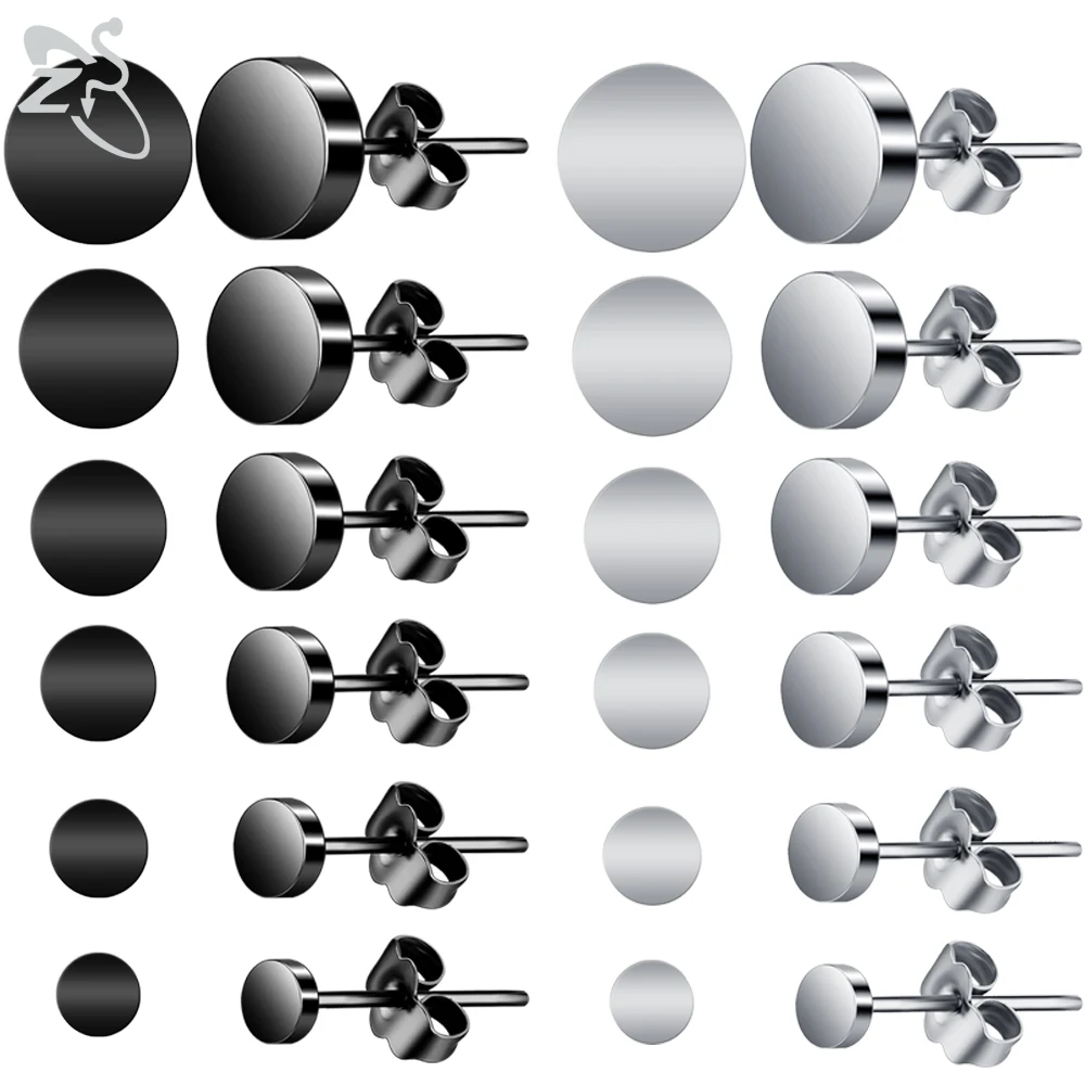 6pairs/lot Stainless Steel Round Ear Studs for Women Men Black Stud Earring for Girls Cartilage Helix Circle Earring Studs
6pairs/lot Stainless Steel Round Ear Studs for Women Men Black Stud Earring for Girls Cartilage Helix Circle Earring Studs