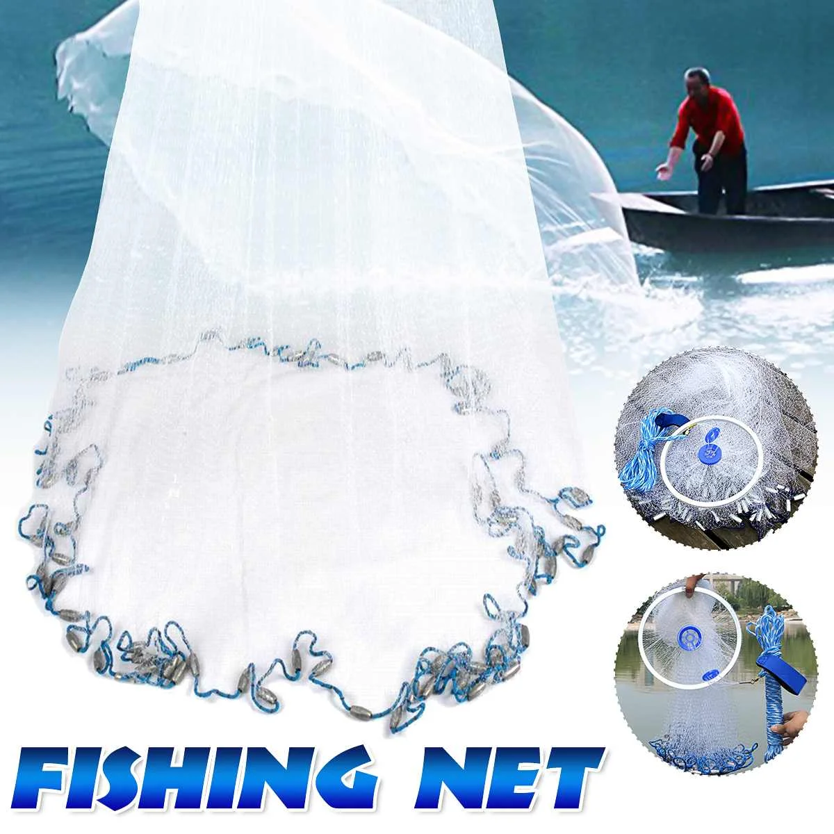 Fishing Net with Sinker Hand Throw Fly Cast Net Fishing Net Spin Network Hand Sinker Small Mesh Braided Cable with Aluminum Ring
Fishing Net with Sinker Hand Throw Fly Cast Net Fishing Net Spin Network Hand Sinker Small Mesh Braided Cable with Aluminum Ring