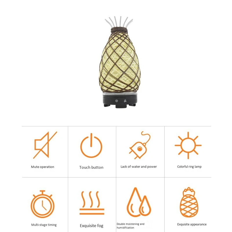 Creative Hotel Home Aromatherapy Machine Small Pineapple Rattan Mini Home Humidifier EU Plug
Creative Hotel Home Aromatherapy Machine Small Pineapple Rattan Mini Home Humidifier EU Plug