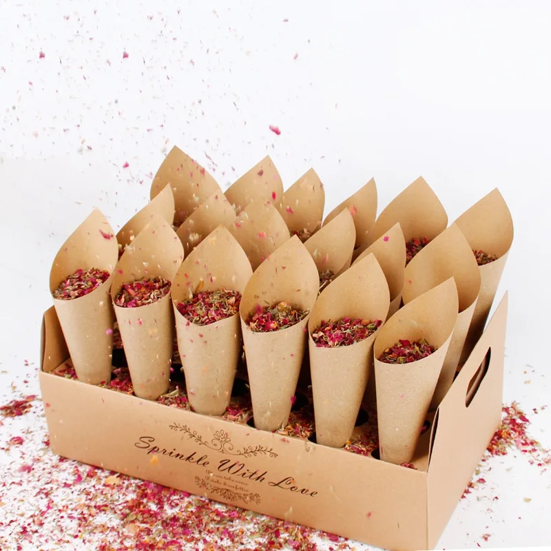 

Wedding Confetti Cones Flower Wedding Decorative Tray Wedding Cones Stand Box Paper Cones Holder Vintage Wedding Favour Boxes