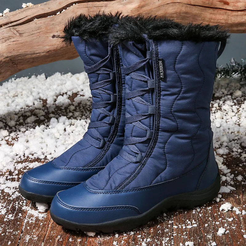 Size 36-42 New Warm Snow Boots Women Zipper Platform Boots Solid Color Waterproof Mid Calf Thick Fur Winter Boots Botas Mujer 
Size 36-42 New Warm Snow Boots Women Zipper Platform Boots Solid Color Waterproof Mid Calf Thick Fur Winter Boots Botas Mujer