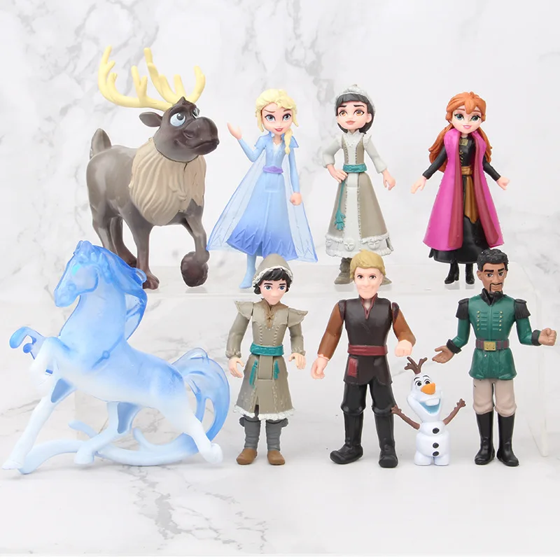 Экшн фигурки Disney Frozen 2 Снежная королева Эльза Анна из ПВХ куклы Олаф Кристоф Свен