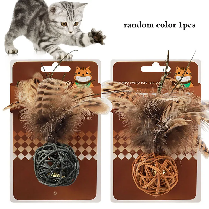 1pcs Cat Toy Cat Ball FeatherToys for Cats Pet Funny Rattan Cat Jingle Ball Kitten Playing Training Ball with Bell Toy 
1pcs Cat Toy Cat Ball FeatherToys for Cats Pet Funny Rattan Cat Jingle Ball Kitten Playing Training Ball with Bell Toy
