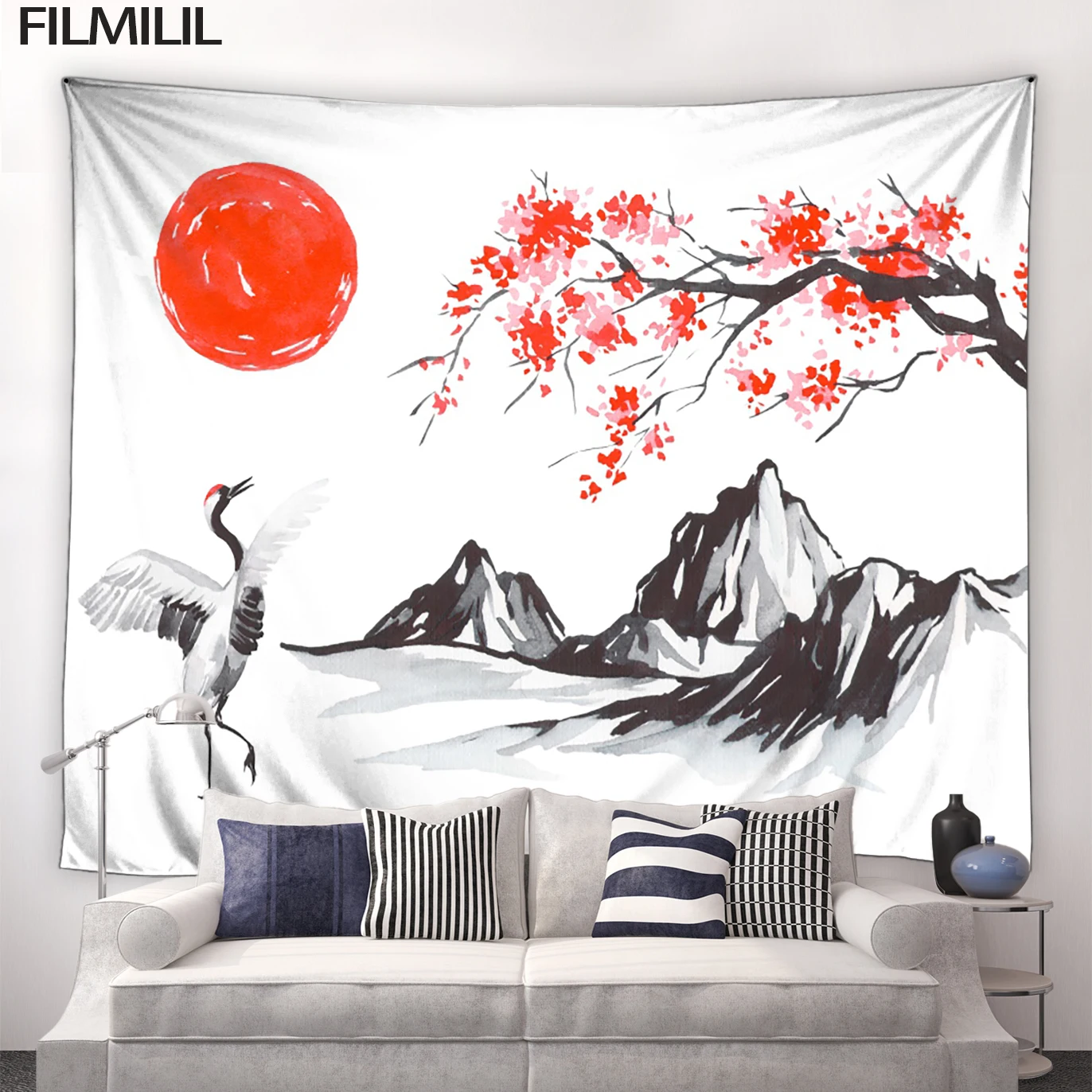 Chinese Style Ink Landscape Tapestry Sun Mountain Red Flower Wall Art Tapestries Home Room Decoration Wall Hanging Mural Blanket
Chinese Style Ink Landscape Tapestry Sun Mountain Red Flower Wall Art Tapestries Home Room Decoration Wall Hanging Mural Blanket