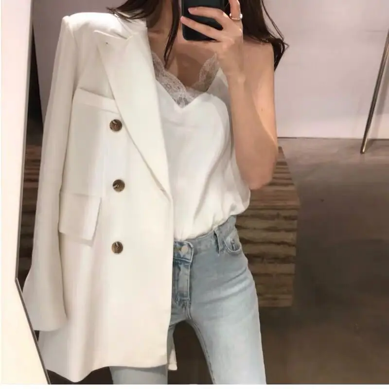 New 2021 fashion Women's Long Sleeve Double Breasted jackets and coats vintage black white blazers T121
New 2021 fashion Women's Long Sleeve Double Breasted jackets and coats vintage black white blazers T121