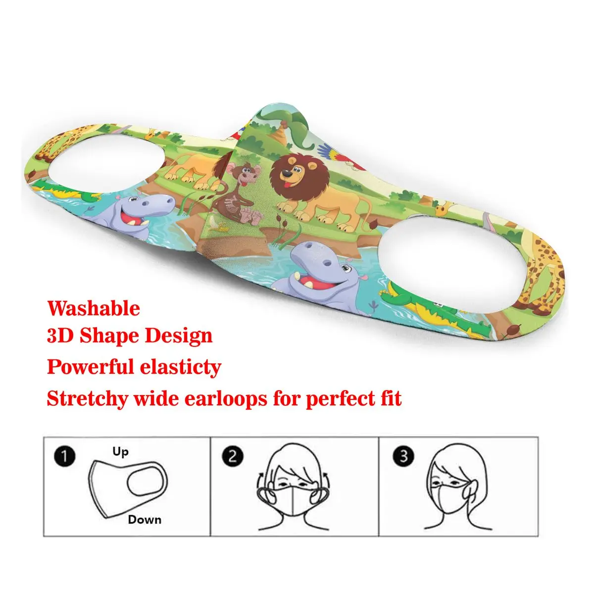 Cartoon Safari Animals Patten For Children Washable elastic Earloop Face Breathing Mask Reusable Anti Dust Cotton Mouth Adults
Cartoon Safari Animals Patten For Children Washable elastic Earloop Face Breathing Mask Reusable Anti Dust Cotton Mouth Adults