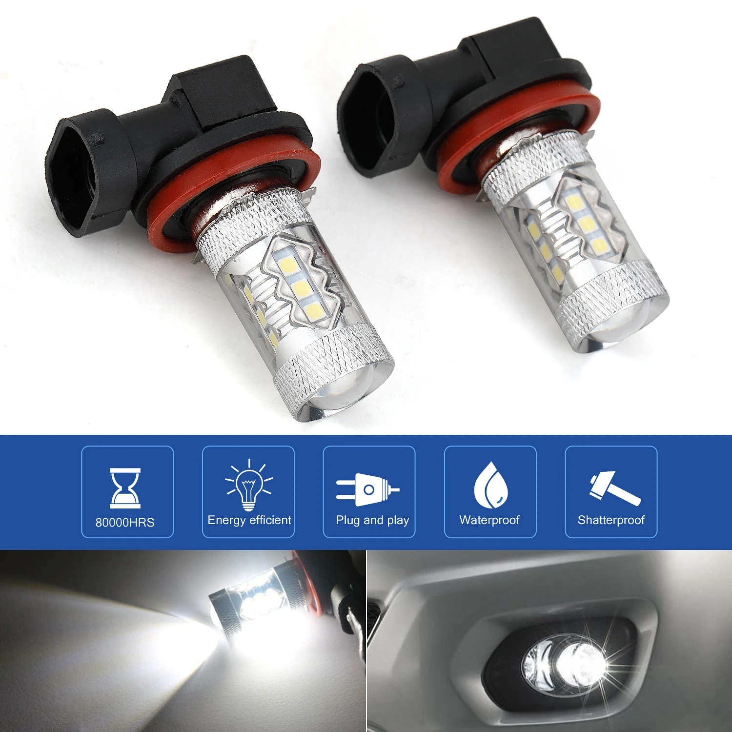 6000K white light bright white LED fog light H11/H8/9005/9006 car work light powerful beam waterproof high quality fog light
6000K white light bright white LED fog light H11/H8/9005/9006 car work light powerful beam waterproof high quality fog light