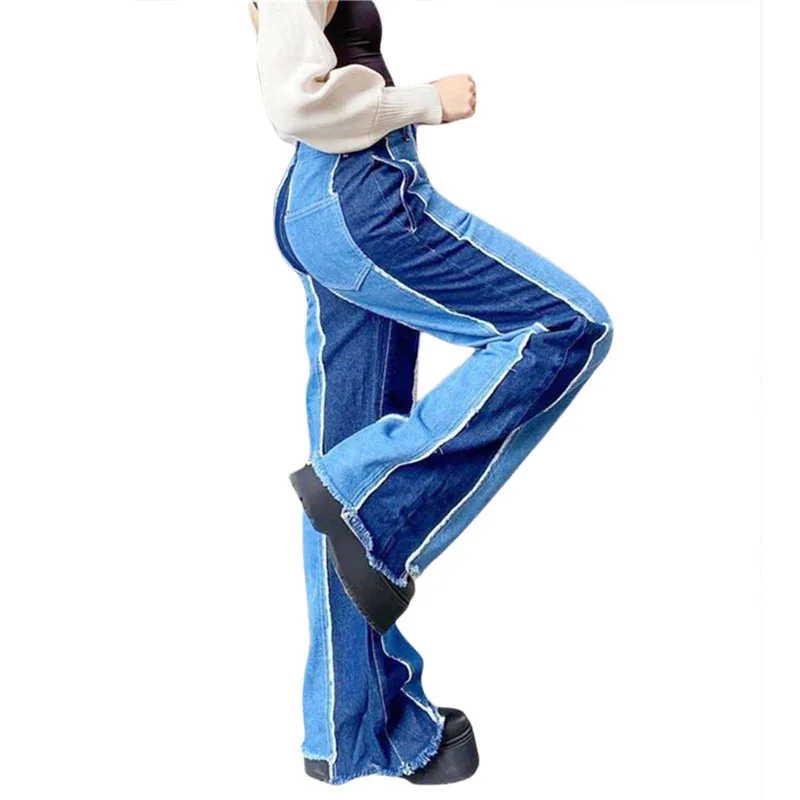 Women Fashion Patchwork Denim Pants Wide Leg Jeans Casual High Waist Color Block Loose Fit Denim Pants Streetwear
Women Fashion Patchwork Denim Pants Wide Leg Jeans Casual High Waist Color Block Loose Fit Denim Pants Streetwear