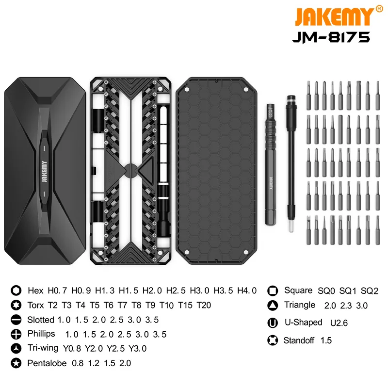 

JAKEMY JM-8175 50 in 1 Multifunctional Precise Screwdriver Set for Phone Laptop Tablet Removing Screws Disassemble Repair Tool