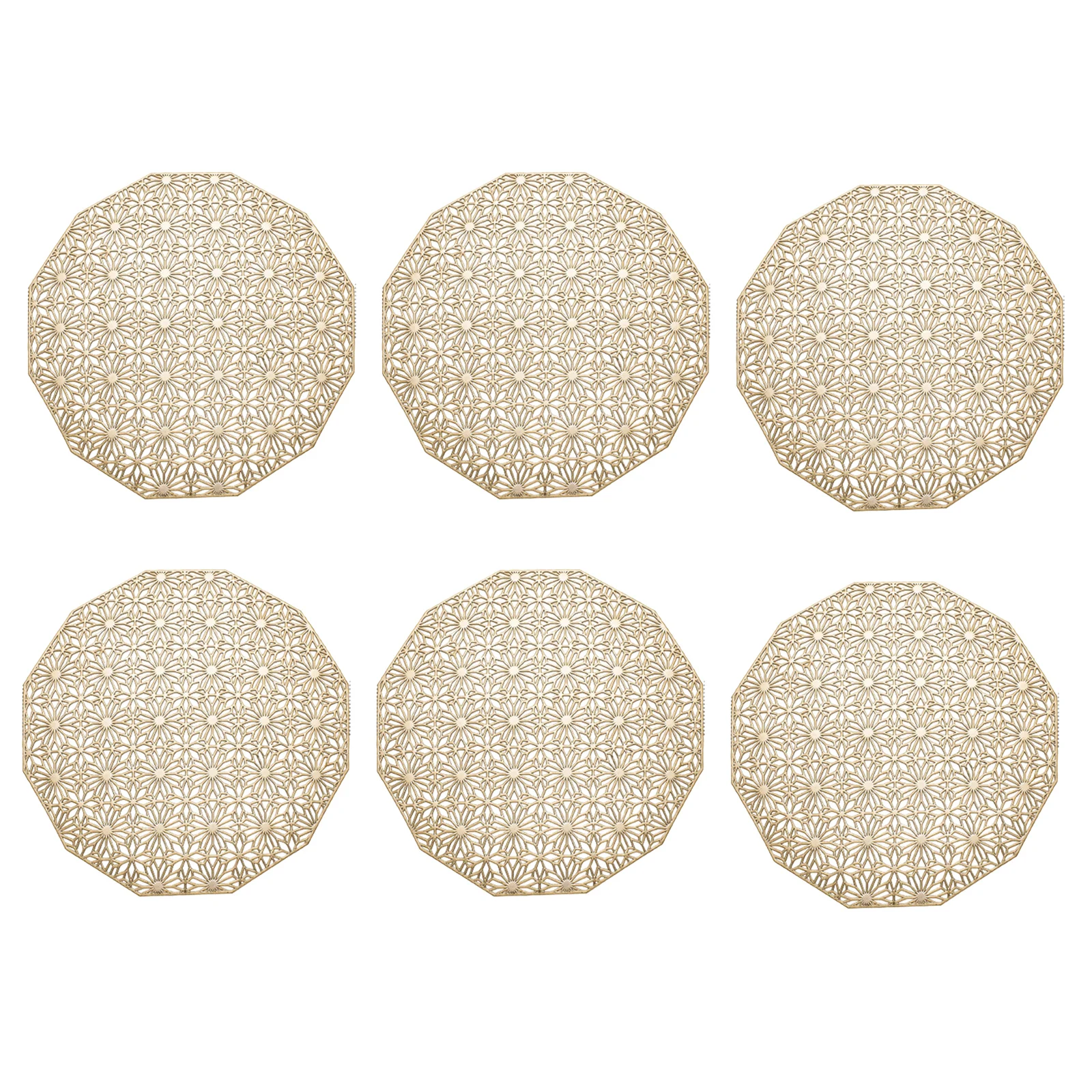 6PCS Hollowed Out Placemats for Dining Table Table Mats Wipeable Place Mat for Holiday Wedding Dinner Table Decoration AUG889
6PCS Hollowed Out Placemats for Dining Table Table Mats Wipeable Place Mat for Holiday Wedding Dinner Table Decoration AUG889