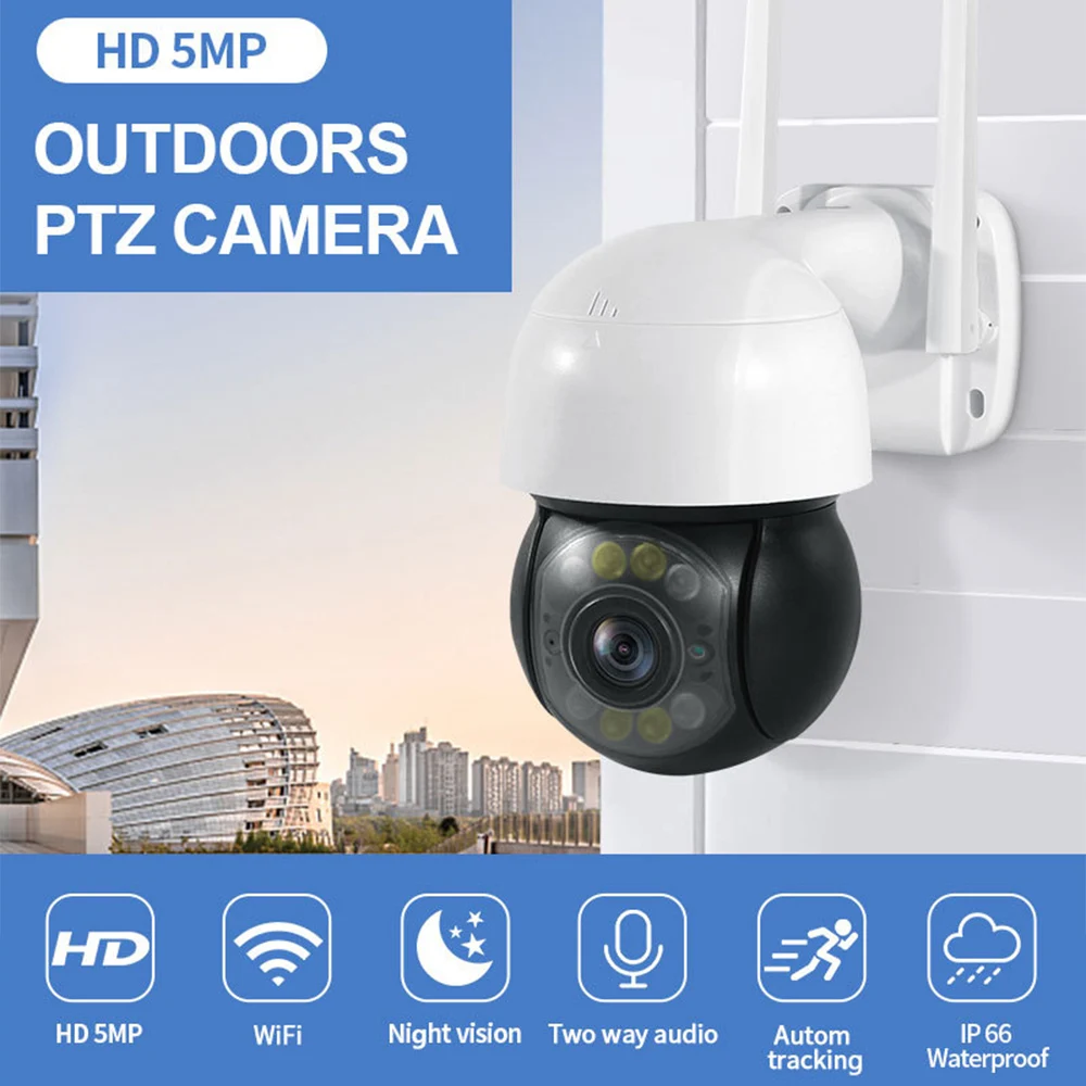 Wireless Camera Wifi Motion Detection PTZ Waterproof Night Vision Camera Two-Way Audio Webcam Support Cloud Storage TF Card
Wireless Camera Wifi Motion Detection PTZ Waterproof Night Vision Camera Two-Way Audio Webcam Support Cloud Storage TF Card
