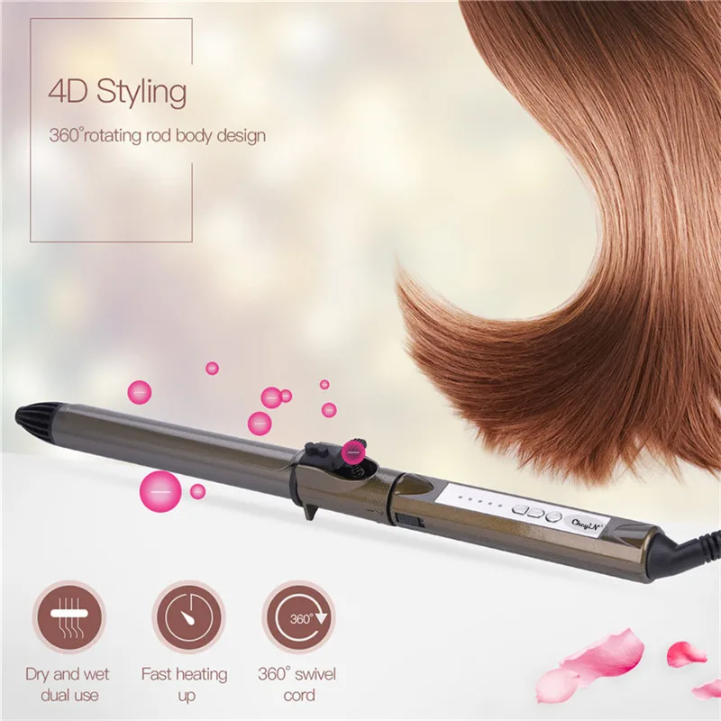 28mm Tourmaline ceramic Hair Curling Iron Deep Curly Hair Curler Styler Curls Curling Wand Wave Machine Rotary Hair Curlers 44
28mm Tourmaline ceramic Hair Curling Iron Deep Curly Hair Curler Styler Curls Curling Wand Wave Machine Rotary Hair Curlers 44