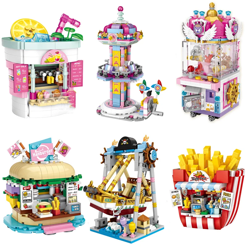 Mini Building Blocks Amusement Park Bricks Girls City Friends Series Burger Shop 3D Model Educational Toys for Children Gifts
Mini Building Blocks Amusement Park Bricks Girls City Friends Series Burger Shop 3D Model Educational Toys for Children Gifts