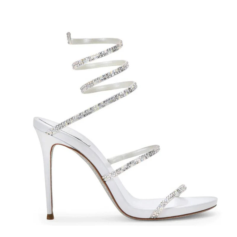 2019 new strapping high heels women's summer slim heel Roman sandals with snake winding water drill sandals open toe
2019 new strapping high heels women's summer slim heel Roman sandals with snake winding water drill sandals open toe