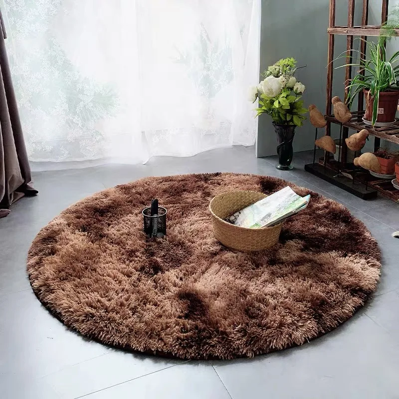 Round tufted pile gray rug for hanging basket/computer chair/tea table European style Tie-dyed living room floor mat
Round tufted pile gray rug for hanging basket/computer chair/tea table European style Tie-dyed living room floor mat