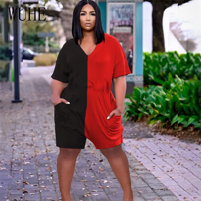 WUHE Casual Loose Rompers V Neck Short Sleeve Hollow Out Pockets Color Contrast Patchwork Party Joggers Sports Fitness Overalls
WUHE Casual Loose Rompers V Neck Short Sleeve Hollow Out Pockets Color Contrast Patchwork Party Joggers Sports Fitness Overalls