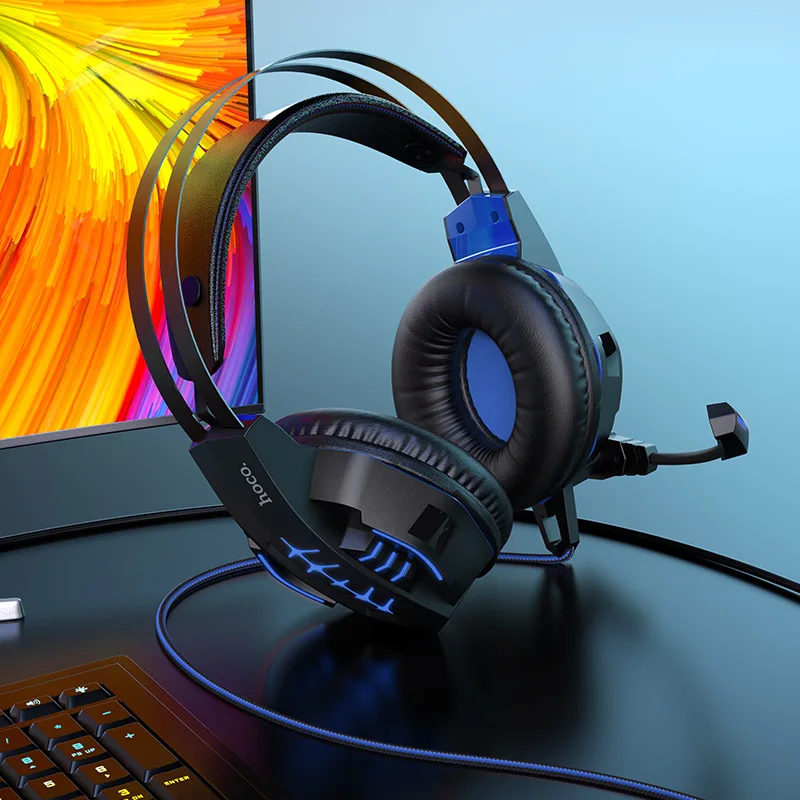 Headset Wired with Microphone USB Plug Big Earmuffs Game Headset Blue LED Light TV Game Audio and Video
Headset Wired with Microphone USB Plug Big Earmuffs Game Headset Blue LED Light TV Game Audio and Video