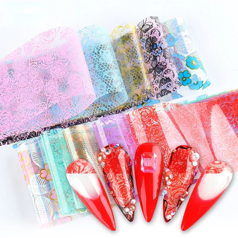 10pcs Nail Foil Sticker Set Red Rose Lace Design 3D Transfer Sliders Valentine Foils Manicure Set Gel Decals Starry Paper CH5122
10pcs Nail Foil Sticker Set Red Rose Lace Design 3D Transfer Sliders Valentine Foils Manicure Set Gel Decals Starry Paper CH5122