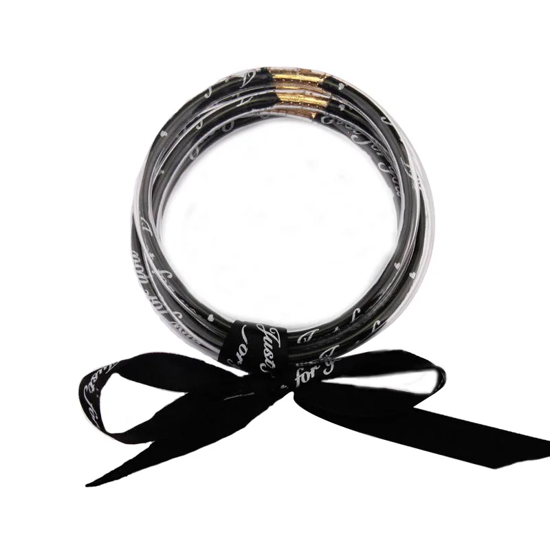 ZWPON Silicon Circle Bracelet 5PCS/Set Full Cotton Print just for you Stack Bowknot Bracelet for Woman Female Gift Jewelry 
ZWPON Silicon Circle Bracelet 5PCS/Set Full Cotton Print just for you Stack Bowknot Bracelet for Woman Female Gift Jewelry