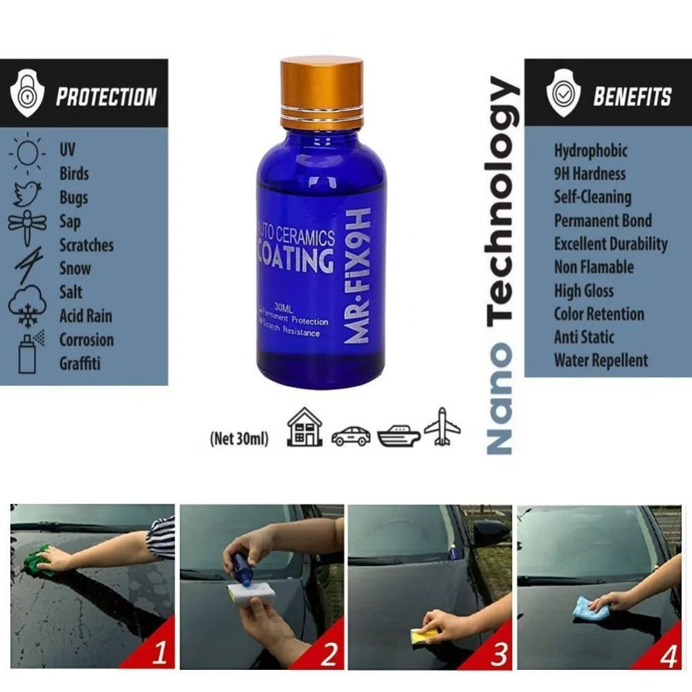 Car Polish Liquid 9H Mir Fix Ceramic Car Coating Kit Auto Polishing Glasscoat Paint Care Hydrophobic Coating Glass Polish
Car Polish Liquid 9H Mir Fix Ceramic Car Coating Kit Auto Polishing Glasscoat Paint Care Hydrophobic Coating Glass Polish