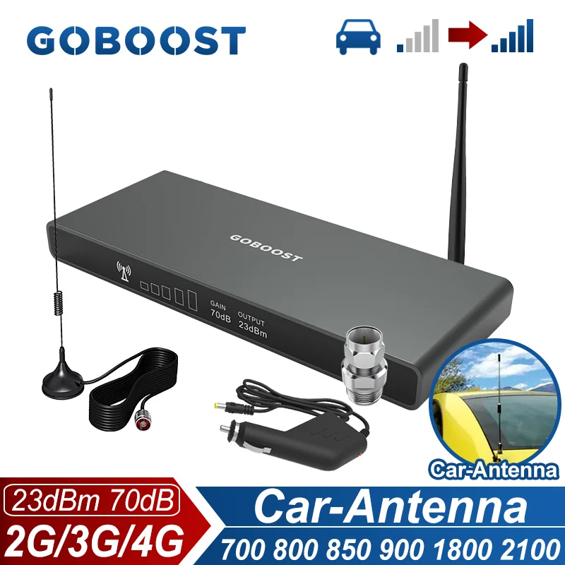 Усилитель сигнала GOBOOST для автомобиля 70 дБ 2G + 3G 4G усилитель сотовой связи LTE 700 800 850