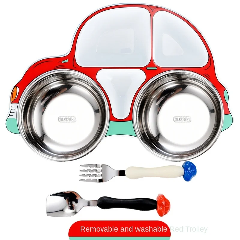Stainless Steel Children's Car Dinner Plate Tableware Creative Baby Food Supplement Dishes Bowl Detachable Three-Piece SuitLB815 
Stainless Steel Children's Car Dinner Plate Tableware Creative Baby Food Supplement Dishes Bowl Detachable Three-Piece SuitLB815