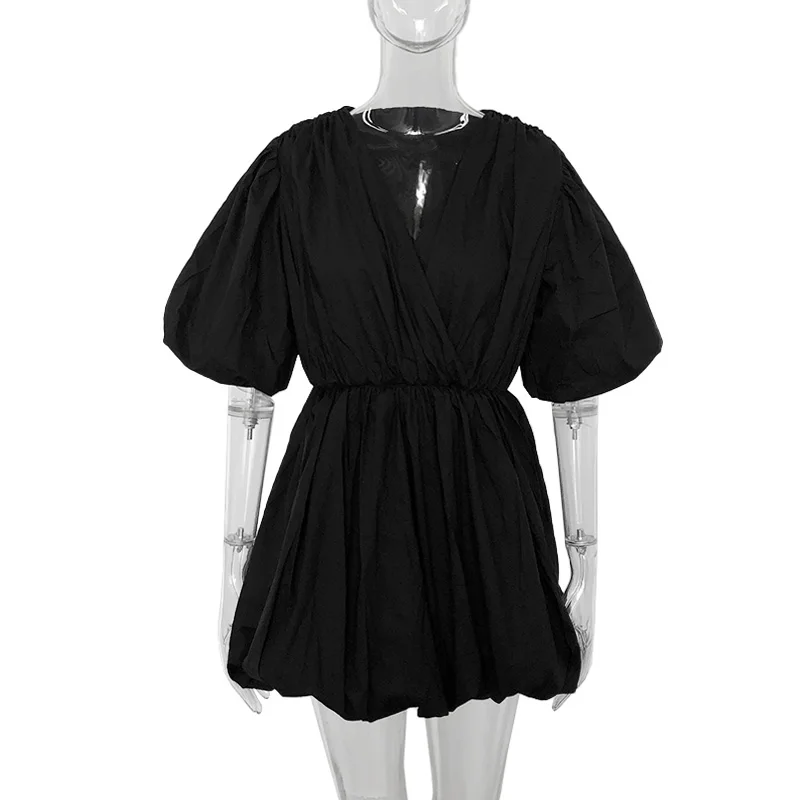 Woman Dress Korean Dress V Neck Dress Ladies Fashion Puff Sleeve Pleated Mini Dress Ladies Elegant Waist Waist Dress Ladies
Woman Dress Korean Dress V Neck Dress Ladies Fashion Puff Sleeve Pleated Mini Dress Ladies Elegant Waist Waist Dress Ladies