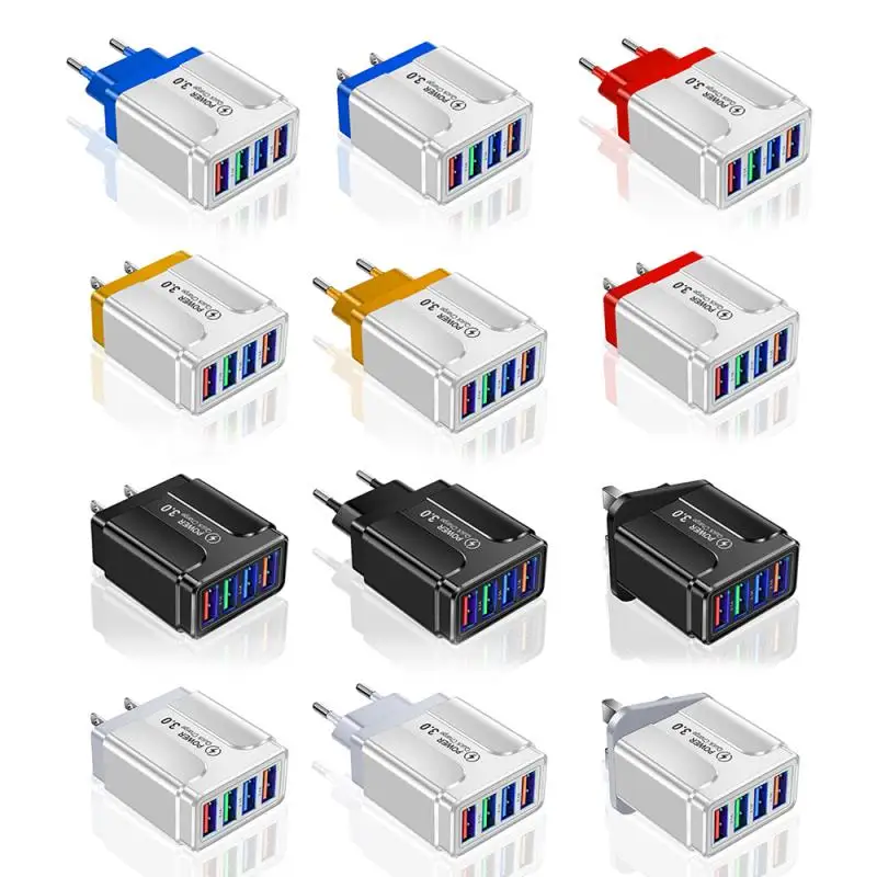 Зарядное устройство с 4 USB-портами и светодиодным дисплеем 3 0 А | Мобильные