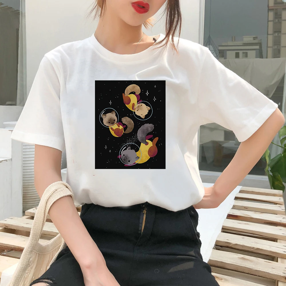 Astronaut Printed T-Shirts Women Space Little Civet Cat Printed Girls Short Sleeve Versatile Summer White T-Shirts Trendy
Astronaut Printed T-Shirts Women Space Little Civet Cat Printed Girls Short Sleeve Versatile Summer White T-Shirts Trendy