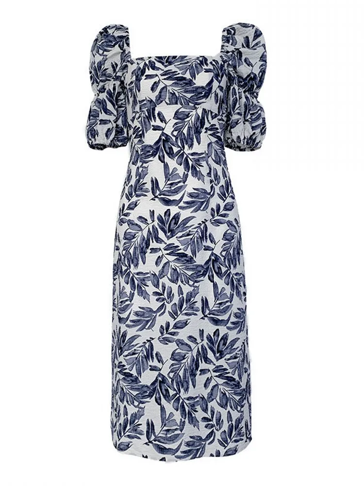Fashion Floral Print Dress Large Size Women's Dress Square Collar With Bubble Sleeves Elegant Fresh And Sweet Dress 2021 New
Fashion Floral Print Dress Large Size Women's Dress Square Collar With Bubble Sleeves Elegant Fresh And Sweet Dress 2021 New