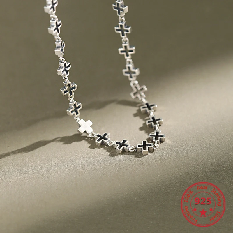 Factory Direct S925 Sterling Silver Necklace Retro Simple Korean INS Trend Style Cross Shape Female Clavicle Chain
Factory Direct S925 Sterling Silver Necklace Retro Simple Korean INS Trend Style Cross Shape Female Clavicle Chain