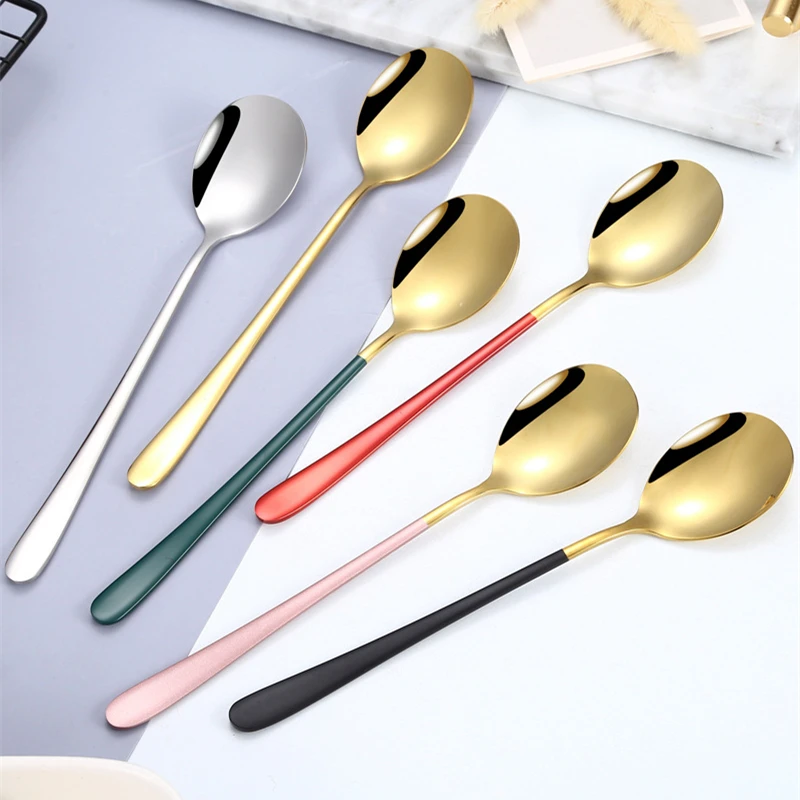 Stainless Steel Coffee Spoon With Long Handle Ice Cream Dessert Teaspoons Christmas Tableware Coffeeware Cooking Utensils
Stainless Steel Coffee Spoon With Long Handle Ice Cream Dessert Teaspoons Christmas Tableware Coffeeware Cooking Utensils