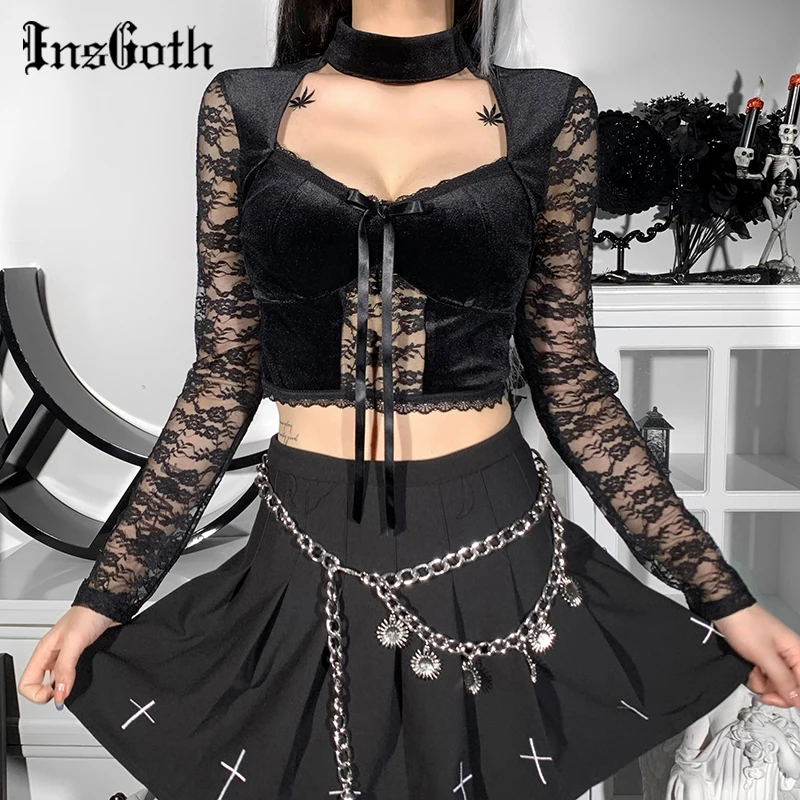 InsGoth Goth Vintage Sexy Hollow Out T Shirt Aesthetic Elegant Long Sleeve Lace Up Crop Tops Women Autumn Velvet Croset Tops
InsGoth Goth Vintage Sexy Hollow Out T Shirt Aesthetic Elegant Long Sleeve Lace Up Crop Tops Women Autumn Velvet Croset Tops