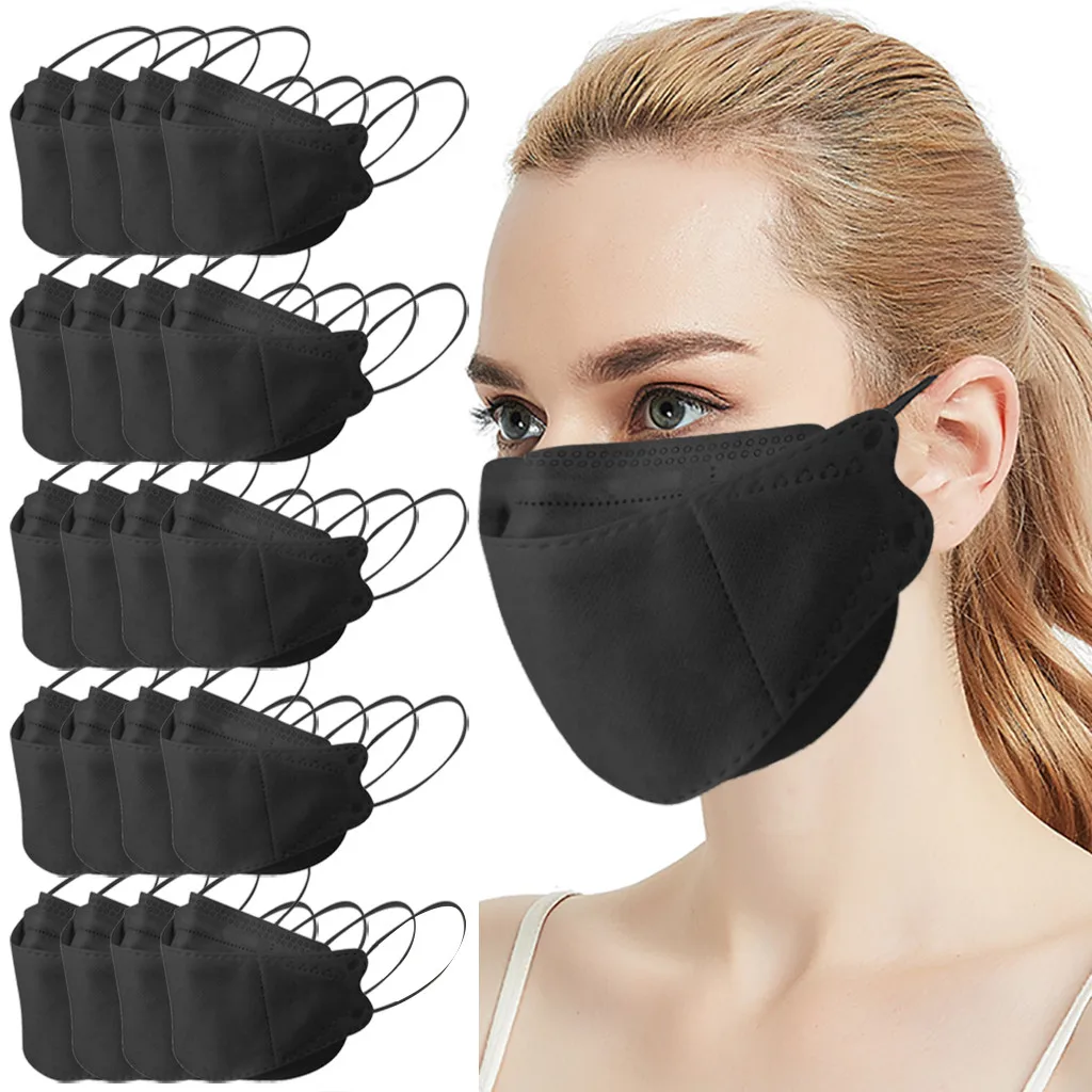 5/10/20/30/40/50/100pc Adult Mask Outdoor Breathable Solid Black Color Soft Non Woven Face Маска Для Взрослых | Аксессуары
