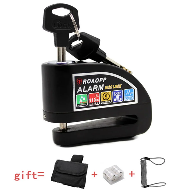 Замок сигнализации для мотоцикла, скутера, велосипеда, дБ 
Замок сигнализации для мотоцикла, скутера, велосипеда, дБ