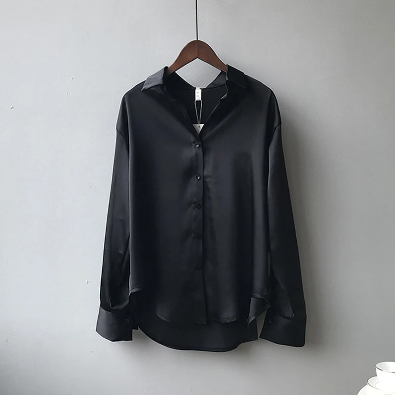 Autumn Fashion Button Up Satin Silk Shirt Vintage Blouse Women White Lady Long Sleeves Female Loose Street Shirts 11355
Autumn Fashion Button Up Satin Silk Shirt Vintage Blouse Women White Lady Long Sleeves Female Loose Street Shirts 11355