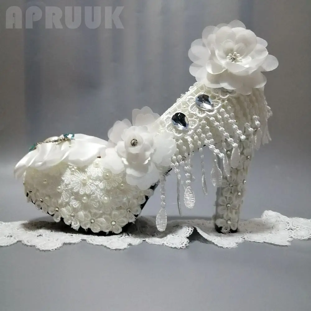 New arrival high heel platforms shoes woman white flower lace tassel fringe womens wedding shoes
New arrival high heel platforms shoes woman white flower lace tassel fringe womens wedding shoes