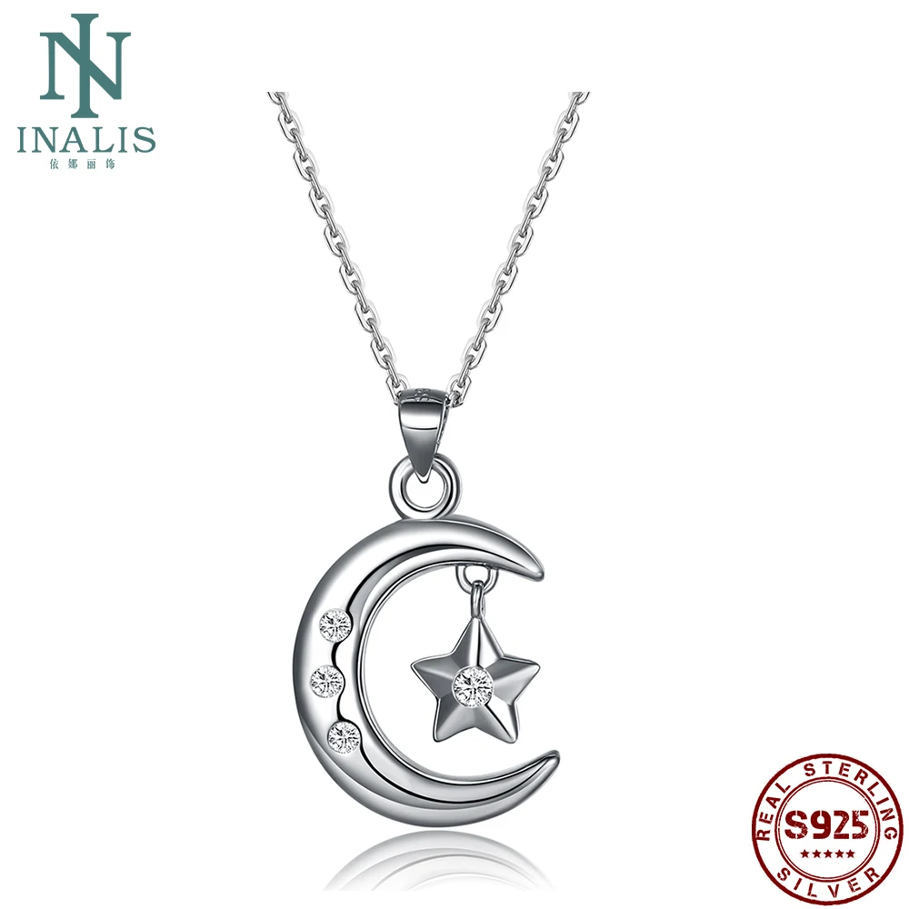 INALIS Moon Star Romantic Pendant Necklace 925 Sterling Silver Necklaces For Women High Quality Fine Jewelry Gift Accessories
INALIS Moon Star Romantic Pendant Necklace 925 Sterling Silver Necklaces For Women High Quality Fine Jewelry Gift Accessories