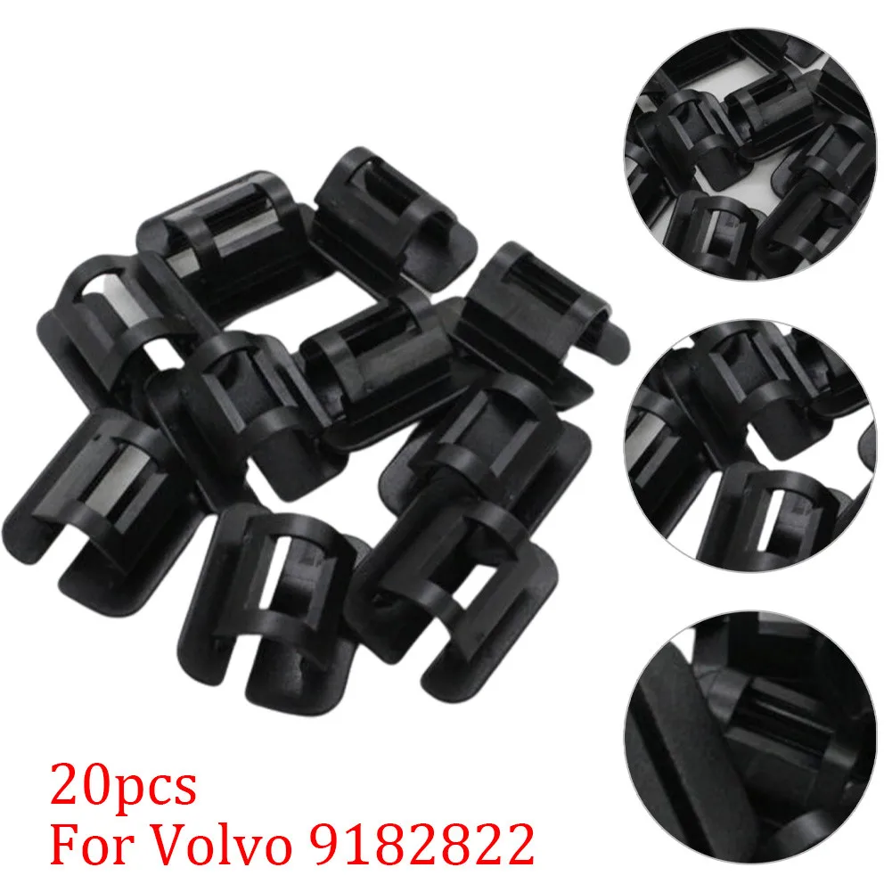 

20pcs For Volvo 9182822 Hood Heat Insulation Pad Clip Nylon Lining Retainer Mount Engine Hood Auto Fastener Clips Clamps