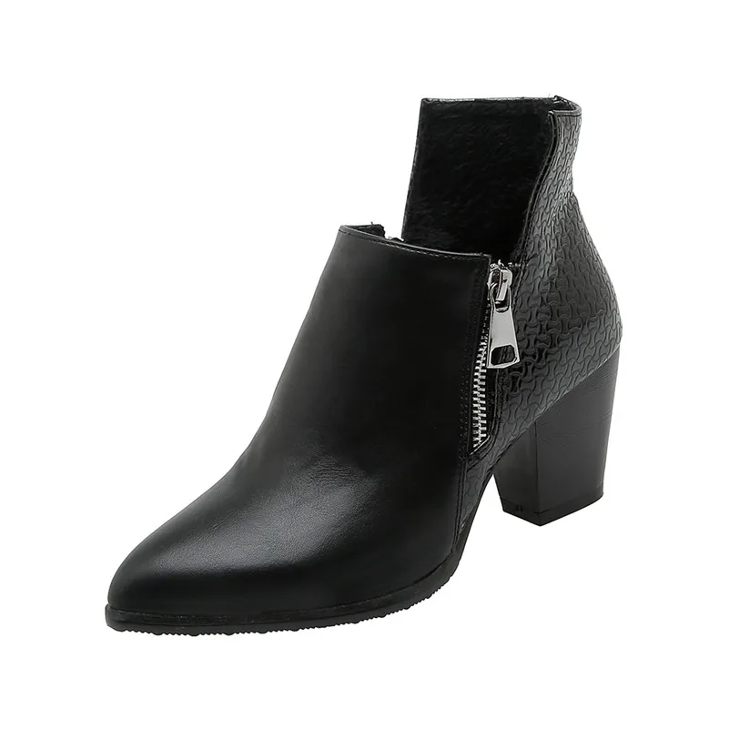 ANNYMOLI Woman Boots Zipper High Heel Short Boots Pointed Toe Ankle Boots Block Heel Ladies Shoes Winter Black Large Size 33-46
ANNYMOLI Woman Boots Zipper High Heel Short Boots Pointed Toe Ankle Boots Block Heel Ladies Shoes Winter Black Large Size 33-46