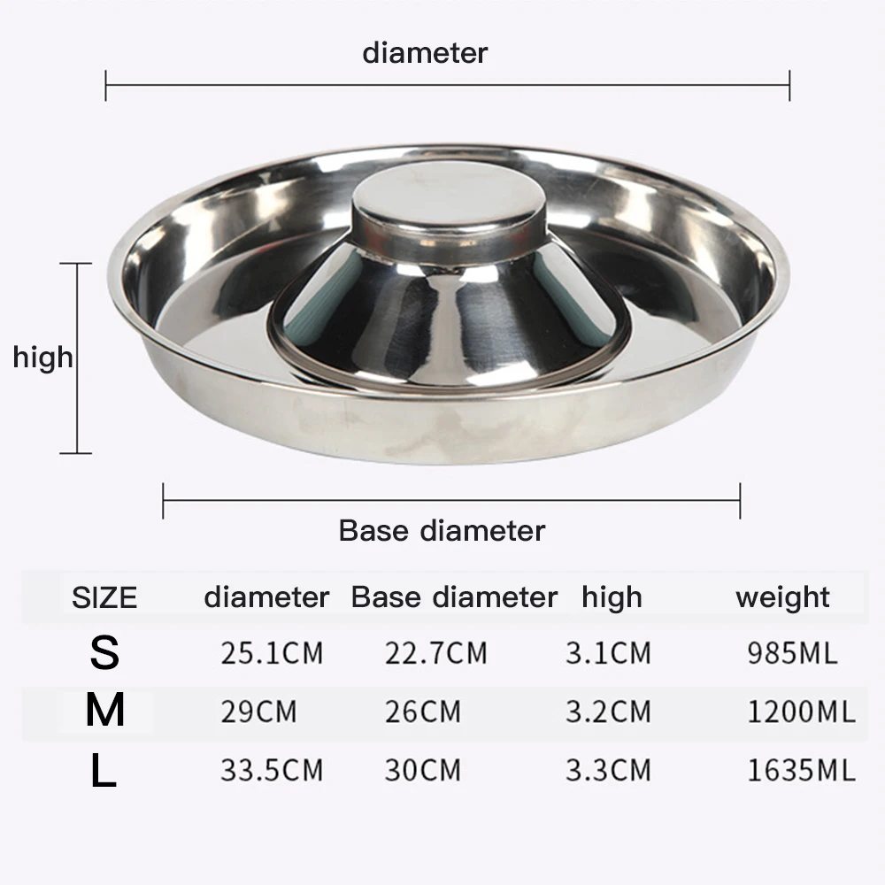Stainless Steel Slow Eat Dog Bowl Safe Puppy Feeding Durable Water Food Pet Bowl For household Small Medium Large Dogs
Stainless Steel Slow Eat Dog Bowl Safe Puppy Feeding Durable Water Food Pet Bowl For household Small Medium Large Dogs