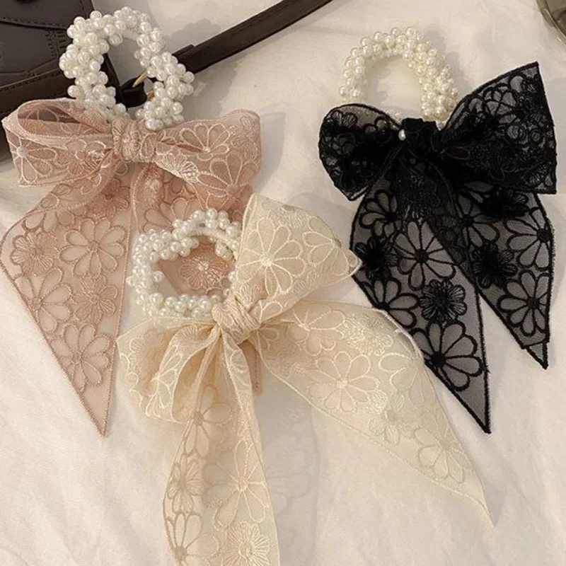 Lace Pearl Small Fresh Super Fairy Ribbon Bow Hair Ring Headdress Flower Hair Rope Korean Girl Girl With Rubber Band Hair Tie
Lace Pearl Small Fresh Super Fairy Ribbon Bow Hair Ring Headdress Flower Hair Rope Korean Girl Girl With Rubber Band Hair Tie
