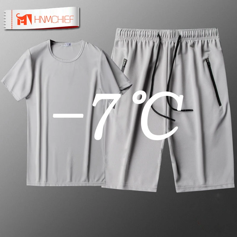 Men's Sportswear Suit Summer Ice-silk Short Sleeve T-shirt Large Size Running Suit Shorts Fast Drying and Breathable Sportswear
Men's Sportswear Suit Summer Ice-silk Short Sleeve T-shirt Large Size Running Suit Shorts Fast Drying and Breathable Sportswear