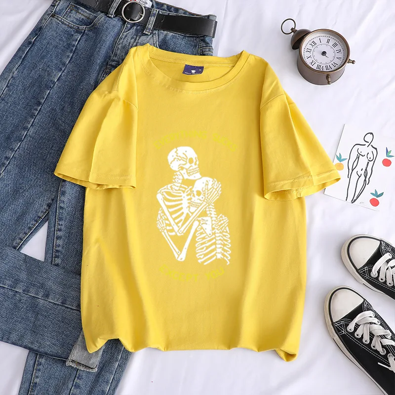 WK Everything Sucks Except You T Shirt Women Summer Casual Tshirts Tees Harajuku Korean Graphic Tops Kawaii Female T-shirts
WK Everything Sucks Except You T Shirt Women Summer Casual Tshirts Tees Harajuku Korean Graphic Tops Kawaii Female T-shirts
