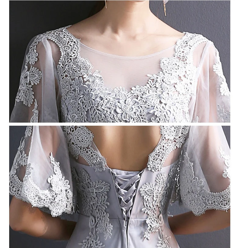 Gray O-Neck Party Dress Flare Sleeve Evening Long Cheongsam Retro Marriage Gown Slim Wedding Qipao Lady Clothes Vestido
Gray O-Neck Party Dress Flare Sleeve Evening Long Cheongsam Retro Marriage Gown Slim Wedding Qipao Lady Clothes Vestido
