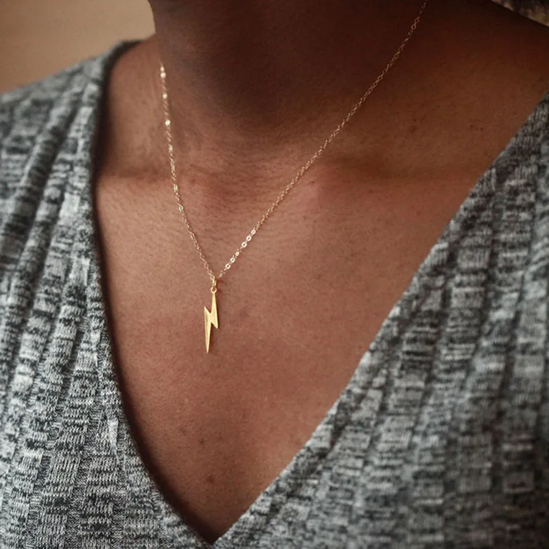 Flashion Chain Women Necklaces Jewelry Choker Lightning Pendant Necklace Silver Color Classic Trendy Girl Zinc Alloy Collares
Flashion Chain Women Necklaces Jewelry Choker Lightning Pendant Necklace Silver Color Classic Trendy Girl Zinc Alloy Collares