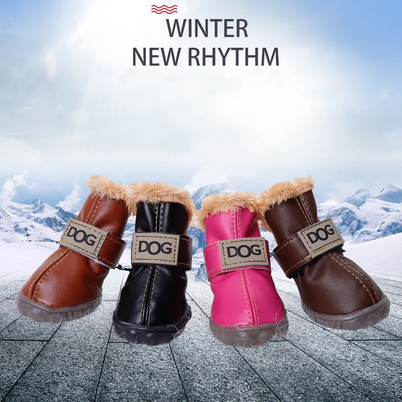 Pet Dog Shoes Winter Super Warm 4pcs/Set Dog's Boots Cotton Anti Slip Shoes For Small Pet Product Chihuahua Waterproof 
Pet Dog Shoes Winter Super Warm 4pcs/Set Dog's Boots Cotton Anti Slip Shoes For Small Pet Product Chihuahua Waterproof